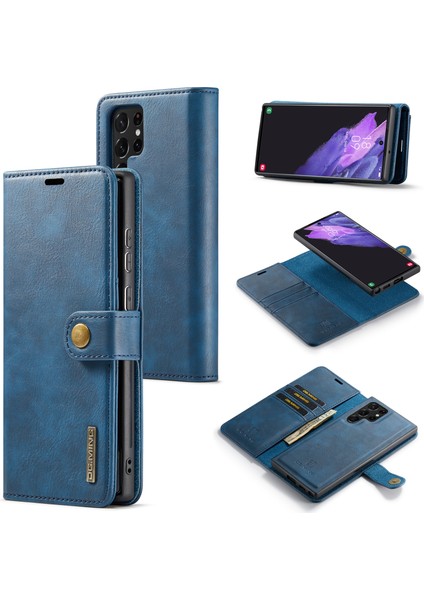 Samsung Galaxy S24 Ultra Söndürülebilir Bölünebilir Deri Kapak Stand Cüzdanı (Yurt Dışından)