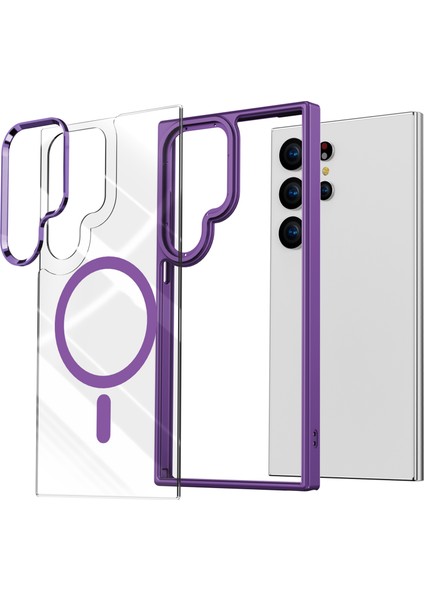 Samsung Galaxy S24 Ultra Tpu+Akrilik Net Telefon Kapağı Magsafe ile Uyumlu (Yurt Dışından)