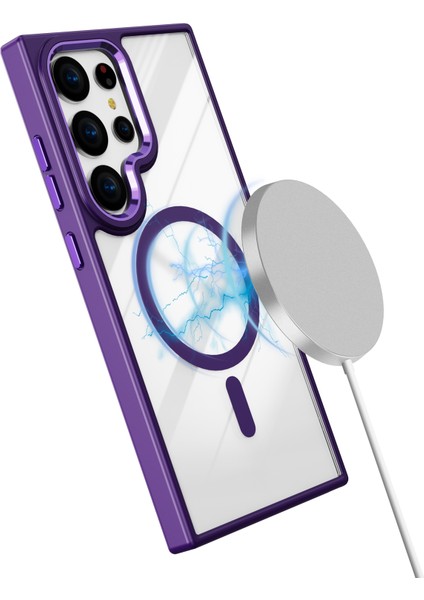 Samsung Galaxy S24 Ultra Tpu+Akrilik Net Telefon Kapağı Magsafe ile Uyumlu (Yurt Dışından)