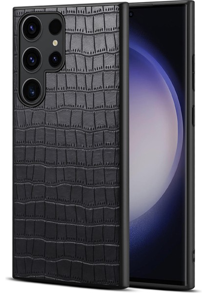 Samsung Galaxy S24 Ultra Pu+Pc+Tpu Timsah Dokulu Akıllı Telefon Kapağı (Yurt Dışından)