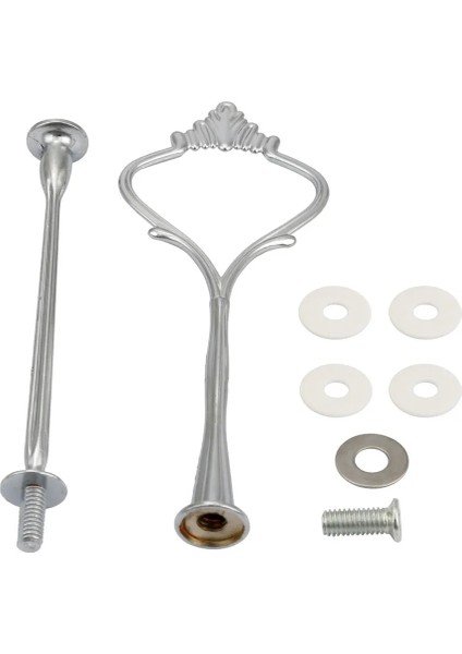 B Tarzı Taç 2 Katmanlı Kek Kek Tabağı Stand Kolu Donanım Montaj Tutucu Diy Kek Kaplama Raf Direği 2 Katmanlar #50G (Yurt Dışından)