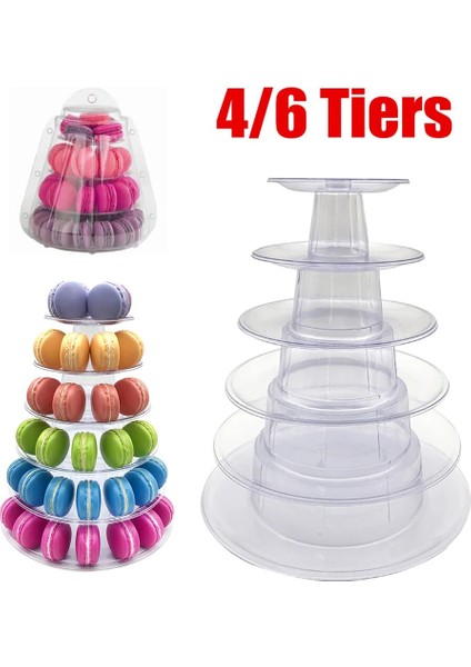 4 Katlı Stil Acıbadem Kurabiyesi Piramit Macaroons Kulesi Macaron Cupcake Için Ekran Standı Fondan Kek Standları Düğün Pastası Dekorasyon Mutfak Aracı (Yurt Dışından) fiyatları