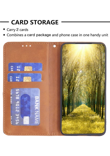 Samsung Galaxy S24 Ultra Manyetik Kapanış Pu Deri Telefon Kapağı Kart Yuvaları (Yurt Dışından)