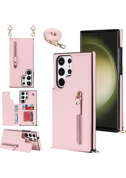 Samsung Galaxy S24 Ultra Crossbody Telefon Vaka Kickstand Rfıd Engelleme Kapağı (Yurt Dışından)