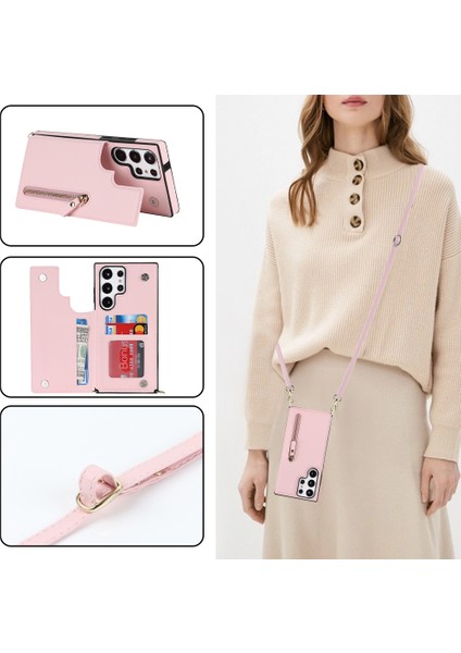 Samsung Galaxy S24 Ultra Crossbody Telefon Vaka Kickstand Rfıd Engelleme Kapağı (Yurt Dışından) fırsatları