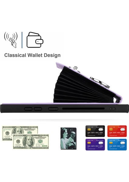 Samsung Galaxy S24 Ultra Manyetik Telefon Kılıf Kartı Tutucu Kapağı (Yurt Dışından) modelleri