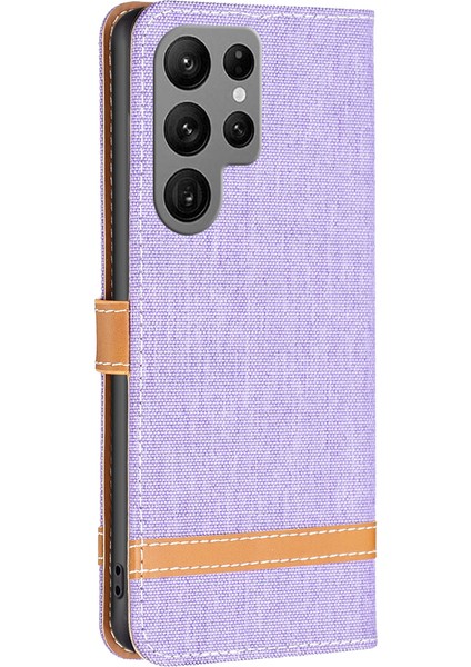 Samsung Galaxy S24 Ultra Jeans Bezi Ekleme Cüzdan Telefon Kapağı (Yurt Dışından)
