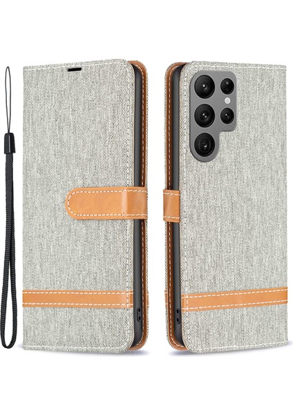 Samsung Galaxy S24 Ultra Jeans Bezi Ekleme Cüzdan Telefon Kapağı (Yurt Dışından)