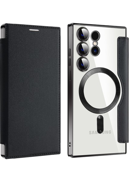 Samsung Galaxy S24 Ultra Magsafe Elektrokaplama Rfıd Engelleme Şeffaf Telefon Kapağı ile Uyumlu (Yurt Dışından)