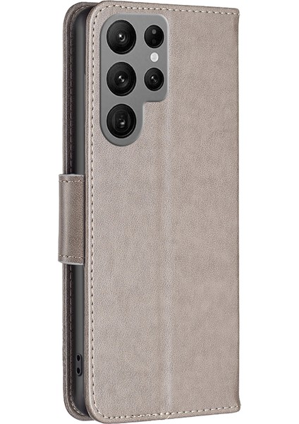 Samsung Galaxy S24 Ultra Kelebek Baskılı Stand Deri Cüzdan Kapağı (Yurt Dışından)
