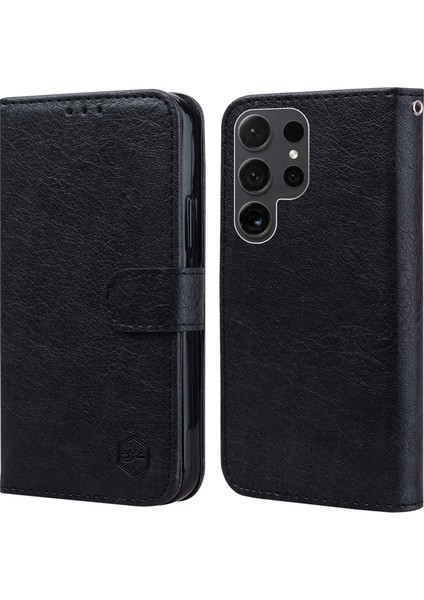 Samsung Galaxy S24 Ultra Deri Telefon Stand Kapağı (Yurt Dışından)