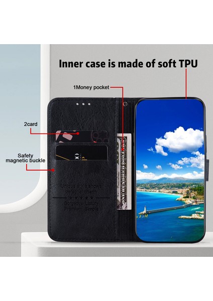 Samsung Galaxy S24 Ultra Deri Telefon Stand Kapağı (Yurt Dışından)