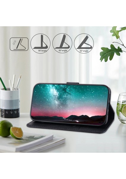 Samsung Galaxy S24 Ultra Deri Telefon Stand Kapağı (Yurt Dışından)