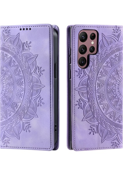 Samsung Galaxy S24 Ultra Manyetik Otomatik Kapanış Deri Kapak (Yurt Dışından)
