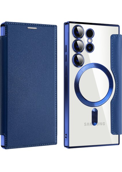 Samsung Galaxy S24 Ultra Magsafe Elektrokaplama Rfıd Engelleme Şeffaf Telefon Kapağı ile Uyumlu (Yurt Dışından)