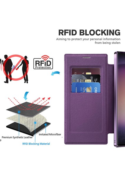 Samsung Galaxy S24 Ultra Magsafe Elektrokaplama Rfıd Engelleme Şeffaf Telefon Kapağı ile Uyumlu (Yurt Dışından) indirimleri