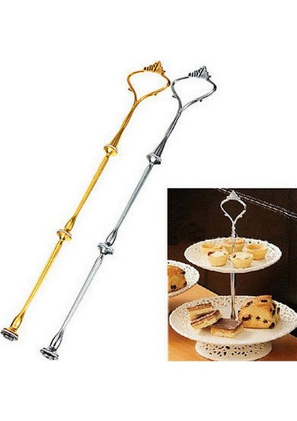 3 Kravat Bronz Tarzı Katmanlar Taç Kek Tabağı Standı Tatlılar Pasta Rafı Kolu Uydurma Parti Düğün Gümüş Altın 6 Renk (Yurt Dışından) modelleri