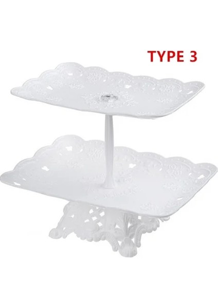 Tip 3 Tarzı Katmanlı Kek Standı Ikindi Çayı Düğün Tabakları Parti Sofra Bakeware Plastik Tepsi Tatlı Vitrin Kek Dekor Süsler (Yurt Dışından)