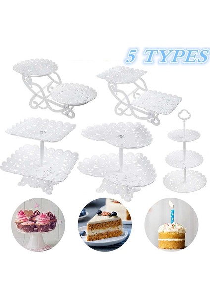 Tip 3 Tarzı Katmanlı Kek Standı Ikindi Çayı Düğün Tabakları Parti Sofra Bakeware Plastik Tepsi Tatlı Vitrin Kek Dekor Süsler (Yurt Dışından) fırsatları