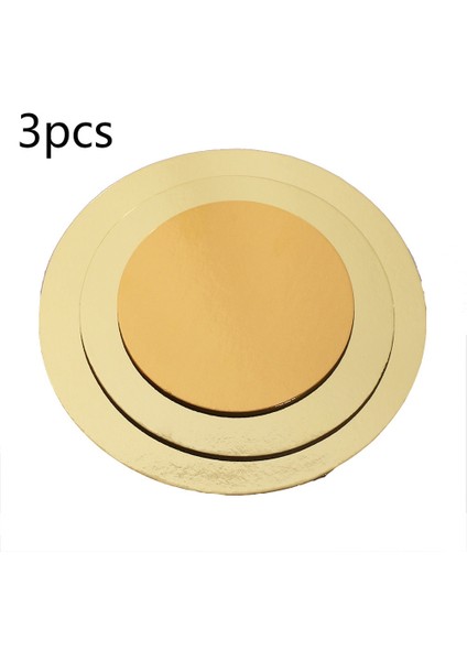 3 Adet Tarzı Yuvarlak Kek Tahtaları Seti Cakeboard Tabanı Tek Kullanımlık Kağıt Cupcake Tatlı Tepsisi Es, Es ve Es Her Birinden 6'lı (Yurt Dışından)