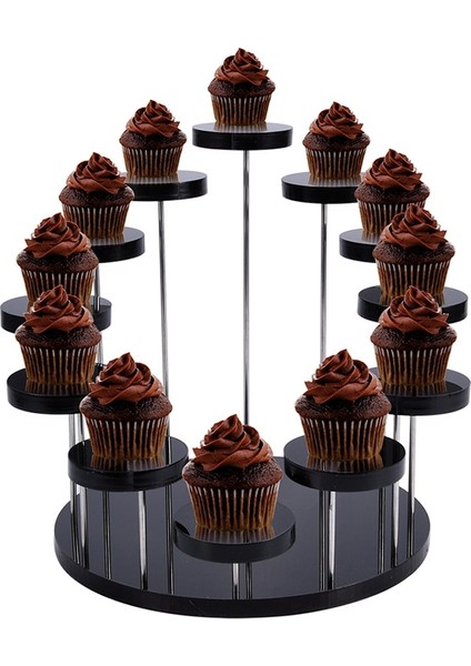 Siyah Stil Cupcake Standı Akrilik Mücevherat Standı Şeffaf Tatlı Rafı Düğün Doğum Günü Partisi Dekorasyon Araçları (Yurt Dışından) modelleri