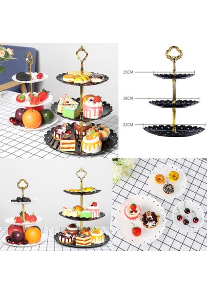 Şeffaf Stil Yuvarlak 3 Katmanlı Plastik Kek Standı Ikindi Çayı Düğün Tabakları Parti Sofra Takımı Yeni Bakeware Kek Dükkanı Üç Katmanlı Kek Rafı Kek Standı (Yurt Dışından) modelleri