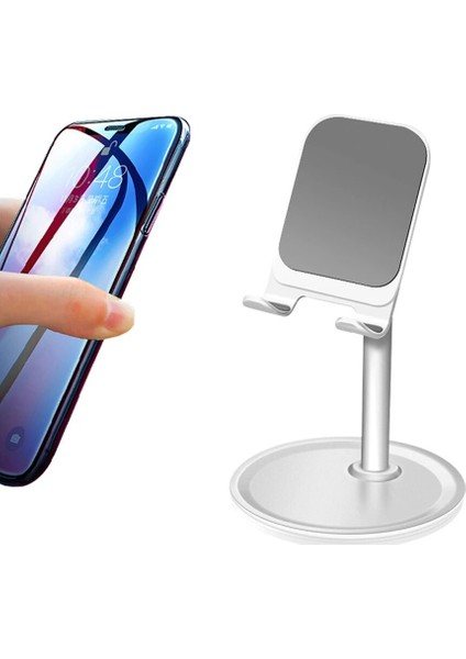 Yüksek Li Kaymaz Alüminyum Metal Telefon Tablet Tutucu Standı Masaüstü Telefon Braketi Montaj Ofis Masası Ayarlanabilir Ekran Beşiği (Yurt Dışından) fiyatları