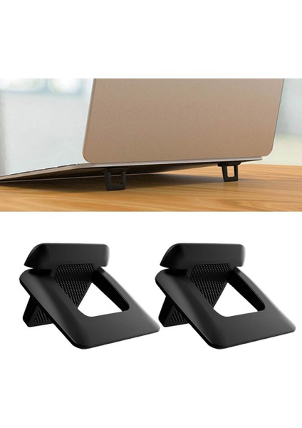 Siyah Stil 1 Çift Mini Abs Eller Serbest Görünmez Tasarım Soğutma Tutucu Dizüstü Bilgisayar Standı Okuma Evrensel Ergonomik Taşınabilir Katlanabilir Ev Ofis (Yurt Dışından) fiyatları