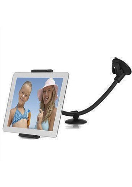 Ipad Pro Inç Cep Telefonu ve Pad Pc Için Çift Güçlü Vantuzlu Siyah Tablet Araba Standı Tutucu (Yurt Dışından)