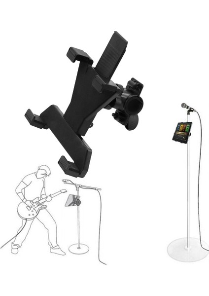 Siyah Stil Evrensel 7- Ayarlanabilir Mikrofon Müzik Motosiklet Bisiklet Bisiklet Montaj Standı Tutucu iPad Pro Için Sumsung Tablet Için (Yurt Dışından) fiyatları
