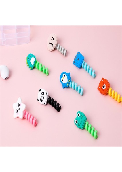 Karikatür Spiral USB Koruyucu Şarj Kablosu Silikon Bobin Sarıcı Cep Telefonu Spoelopwinder Mobiele Telefoon Accessoires (Yurt Dışından)