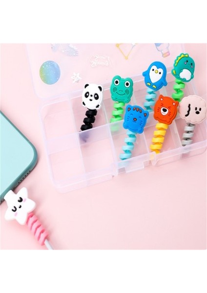 Karikatür Spiral USB Koruyucu Şarj Kablosu Silikon Bobin Sarıcı Cep Telefonu Spoelopwinder Mobiele Telefoon Accessoires (Yurt Dışından)
