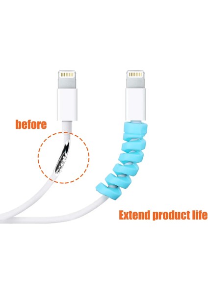 12 Adet Gri Stil Et Kablo Koruyucu iPhone Danışma Seti Kulaklık Kablo Düzenleyici Tel Veri Hattı Tutucu Sarıcı Sarma Kordon Masa Aksesuarları (Yurt Dışından)