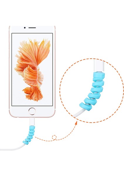 12 Adet Gri Stil Et Kablo Koruyucu iPhone Danışma Seti Kulaklık Kablo Düzenleyici Tel Veri Hattı Tutucu Sarıcı Sarma Kordon Masa Aksesuarları (Yurt Dışından)