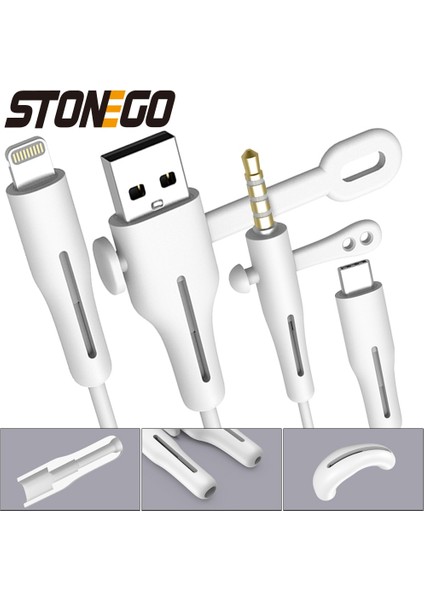 C'den C'ye Kablo Stili Stonego Arging Kablo Koruyucu Telefonlar Kablo Tutucu Kapak Kablo Sarıcı Klipsi USB Şarj Cihazı Kablo Yönetimi Kablo Düzenleyici (Yurt Dışından)