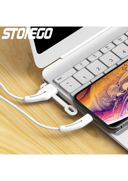 C'den C'ye Kablo Stili Stonego Arging Kablo Koruyucu Telefonlar Kablo Tutucu Kapak Kablo Sarıcı Klipsi USB Şarj Cihazı Kablo Yönetimi Kablo Düzenleyici (Yurt Dışından)