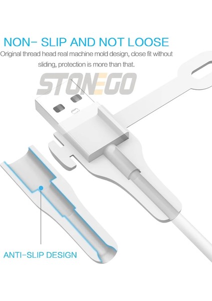 C'den C'ye Kablo Stili Stonego Arging Kablo Koruyucu Telefonlar Kablo Tutucu Kapak Kablo Sarıcı Klipsi USB Şarj Cihazı Kablo Yönetimi Kablo Düzenleyici (Yurt Dışından)