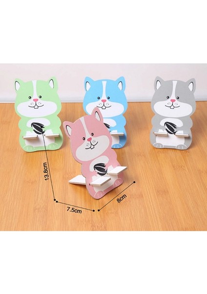 Sincap-Rastgele Stil 1 Adet Ahşap Taşınabilir Tablet Telefon Standı Çıkarılabilir Tutucu Sevimli Hayvan Tavşan Yavru Ayı iPad Için Masaüstü Desteği iPhone X8 7 Sony (Yurt Dışından)