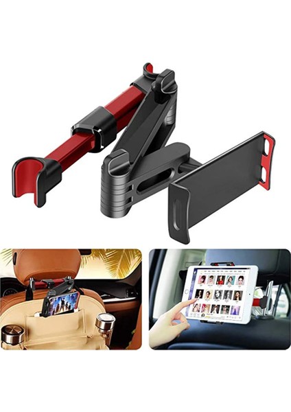 No.5 Tarzı Araba Tablet Tutucu Standı Araba Arka Yastık Ipad Air Için Evrensel 360 Döndürme Braketi Arka Koltuk Araba Montajı Handrest (Yurt Dışından)