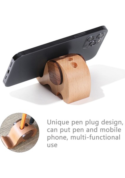 No.5 Tarzı Masif Ahşap Hayvan Cep Telefonu Tutucu Araba Ev Montaj Braketi Mobil Masa Standı Dizüstü Bilgisayar Anahtarı Geyik Köpek Ld Fil (Yurt Dışından) fırsatları