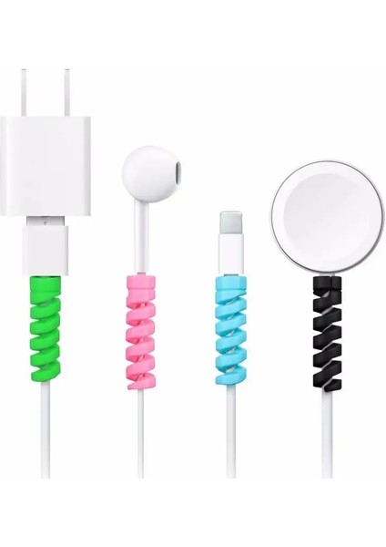 No.4 Tarzı Sıcak Mini Kablo Koruyucu USB Şarj Veri Hattı Kablo Koruyucu Tel Kordon Koruma Sarma Kablosu Apple IPhone 8 x (Yurt Dışından)