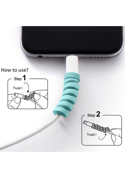 Gri Tarzı iPhone Android Için Koruyucu Koruyucu Kapak Android USB Şarj Kablosu Koruyucu Kılıf Kurulumu ve Kaldırılması Kullanışlı Basit (Yurt Dışından)