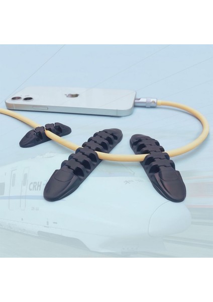 7 Klip Siyah Stil Kablo Düzenleyici Silikon USB Kablo Sarıcı Esnek Kablo Yönetim Klipleri Fare Kulaklık Kulaklık Için Kablo Tutucu (Yurt Dışından)