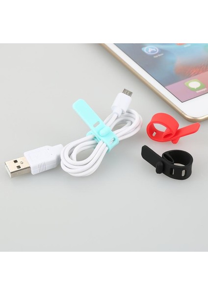 1 Adet Beyaz Stil USB Şarj Kablosu Düzenleyici Kulaklık Hattı Fg Toka Silikon Kelepçe Anti-Kayıp Veri Kablosu Sarıcı Cep Telefonu Aksesuarları (Yurt Dışından)