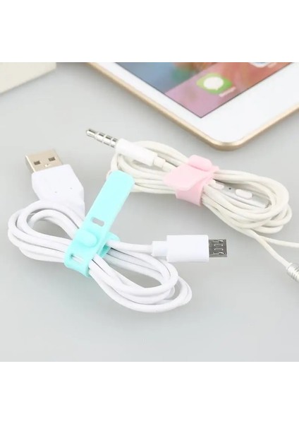 1 Adet Beyaz Stil USB Şarj Kablosu Düzenleyici Kulaklık Hattı Fg Toka Silikon Kelepçe Anti-Kayıp Veri Kablosu Sarıcı Cep Telefonu Aksesuarları (Yurt Dışından)