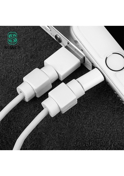 Turuncu Tarzı Sıancs Mini Sevimli USB Kablosu Koruyucu Iphonelus 8 Kablo Veri Hattı Kablosu Koruma Kılıfı Kablo Sarıcı Kapak (Yurt Dışından)