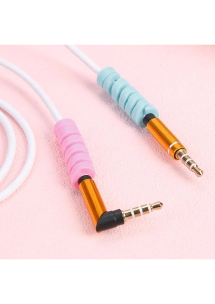 Pembe Tarzı Spiral Veri Kablosu Koruyucu Kapak Silika Jel, Apple Android Şarj Hattının Kırılma Önleyici Koruyucu Kapak Için Uygun (Yurt Dışından) fırsatları