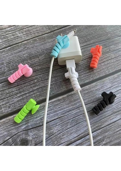 Uction Cup Kablo Koruyucu Kapak Apple Android Telefon Için Evrensel Spiral Veri Koruyucu Kapak Orijinal Şarj Kablosu (Yurt Dışından)