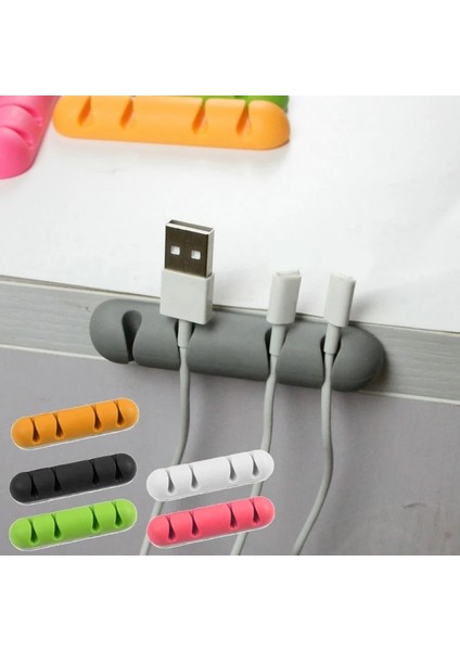 Yeşil Stil Ofis Masaüstü USB Kablo Düzenleyici Sarıcı Düzenli Yönetim Tel Tutucu Kurşun Masa Kablo Kordon Klipsi Çok Renkli (Yurt Dışından)