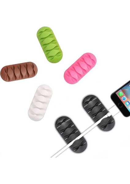 Rastgele Renk Stili Kablo Sarıcı Kordon Düzenleyici Kulaklık Tutacağı Şarj Cihazı Tel Sabitleme Cihazı Masaüstü Telefon Kabloları Silikon Kravat Sabitleyici Tel Yönetimi (Yurt Dışından)